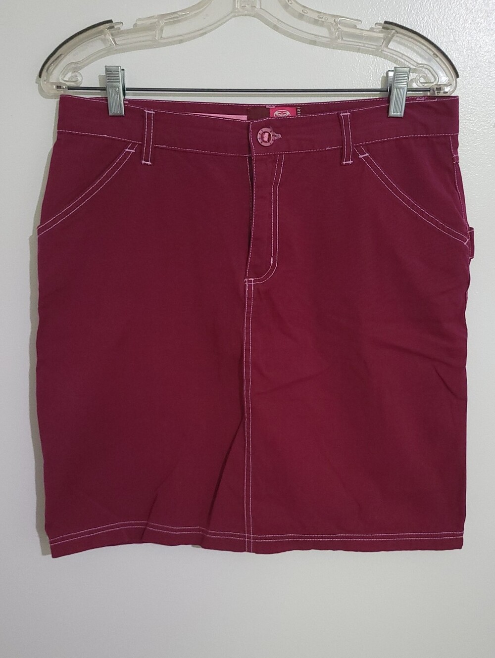 Roxy Y2K Burgundy Denim Mini Skirt Size 11